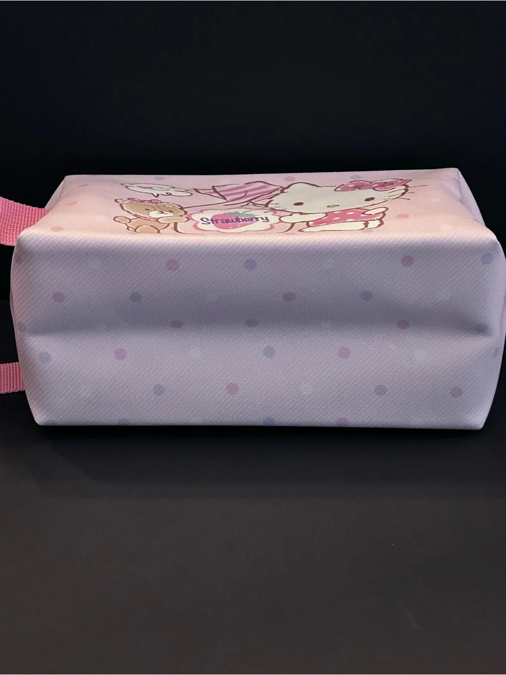 Sanrio Hello Kitty Pink Strawberry Toiletries, Cosmetic or Small Toy Bag Pouch